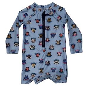 Blue Animal Print Kids swimsuit-NWOT